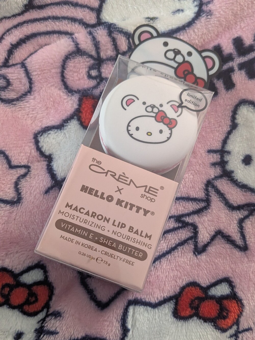 NIB! Hello Kitty x The Creme Shop Macaron Lip Balm White Chocolate